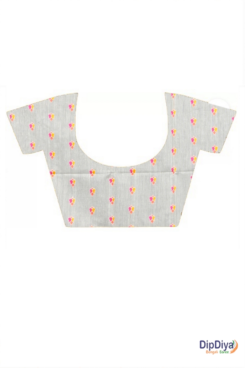 White Cotton Silk Parmix Hand Loom Saree (368)